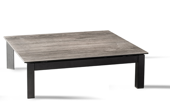 Rectangle Artistic Coffee Tables , Tempered Glass Coffee Table Black Leg