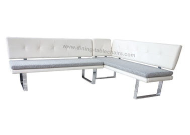 PVC Uphostered Living Room Sofa Bench Set With Removeable Fabric Cushion