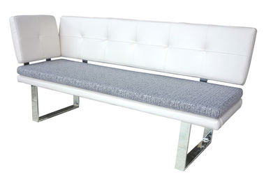 PVC Uphostered Living Room Sofa Bench Set With Removeable Fabric Cushion