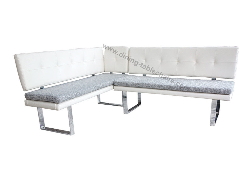 PVC Uphostered Living Room Sofa Bench Set With Removeable Fabric Cushion